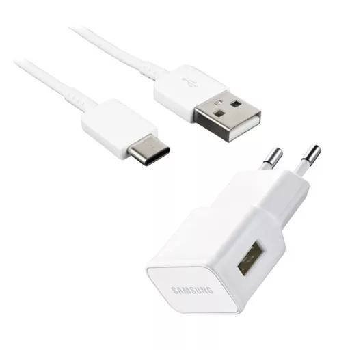 SAMSUNG hálózati töltő USB aljzat 8W + Type-C kábel FEHÉR