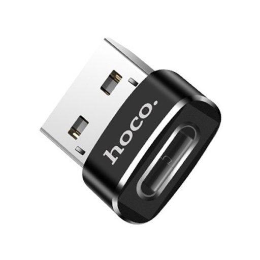 HOCO UA6 adapter Type-C aljzat - USB, OTG, FEKETE