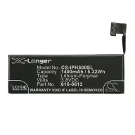   iPhone 5 CAMERON SINO Li-Polymer akku 3.8V/1400mAh, Apple 616-0610 kompatibilis, FEKETE