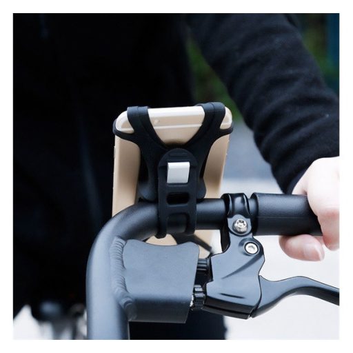 BASEUS kerékpáros telefontartó gumis, kormányra rögzíthető, FEKETE