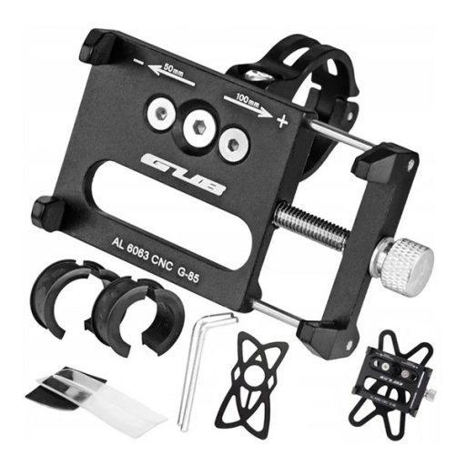 GUB kerékpáros telefontartó 360°-ban állítható, 4-6.7" méret, FEKETE