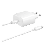   SAMSUNG hálózati töltő Type-C aljzat 45W, PD gyorstöltő 2.0 + 100cm Type-C kábel, FEHÉR