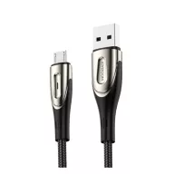 JOYROOM SHARP adatkábel USB - microUSB, 200cm, FEKETE