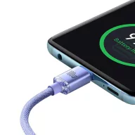 Baseus Crystal Shine USB-C USB-C kábel, 100W, 2m (lila)
