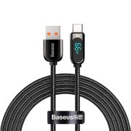   Baseus Display USB-USB-C kábel kijelzővel, 66W, 2m (fekete)