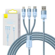   Baseus StarSpeed 3 az 1-ben töltőkábel USB - USB-C + Micro + Lightning, 3,5A, 1.2m (kék)
