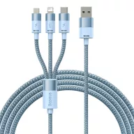   Baseus StarSpeed 3 az 1-ben töltőkábel USB - USB-C + Micro + Lightning, 3,5A, 1.2m (kék)