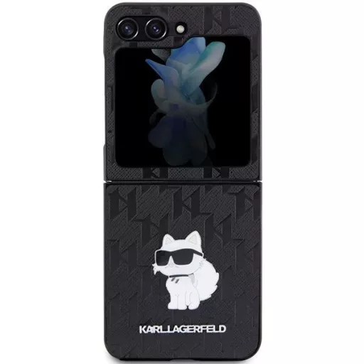 Eredeti tok KARL LAGERFELD KLHCZF5SAPCHNPK for Samsung Z Flip 5 (Saffiano Mono Choupette PIN / black)