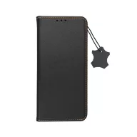   Forcell Smart Pro valódi bőr flip telefontok - Samsung Galaxy A12, Fekete