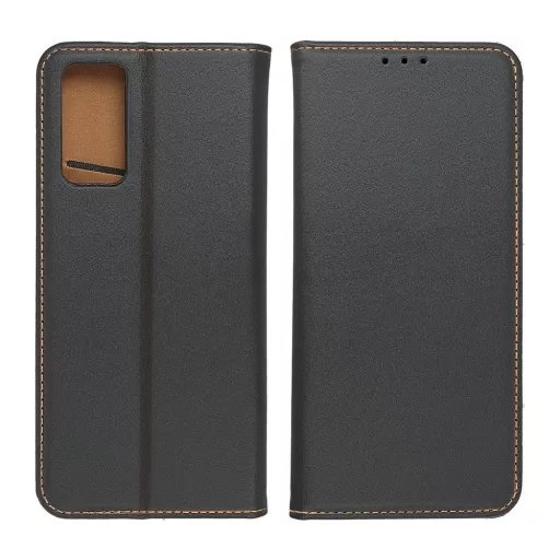 Forcell Smart Pro valódi bőr flip telefontok - Samsung Galaxy A12, Fekete