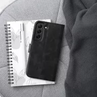   Forcell Tender oldalra nyíló ECO-bőr flip telefontok - Samsung Galaxy S22 Ultra, Fekete
