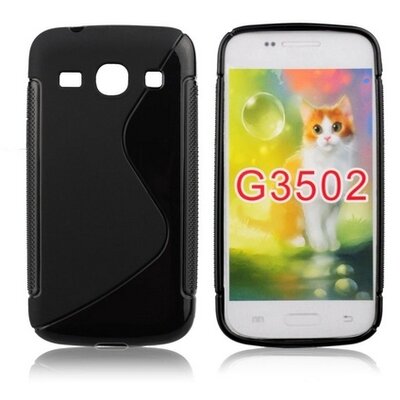 Hátlapvédő telefontok gumi / szilikon (S-line) Fekete [Samsung Galaxy Core+ Plus, Trend3 (SM-G3500)]