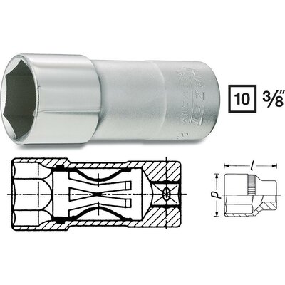 Gyújtógyertya dugókulcsfej, 16 mm (5/8)/10 mm (3/8), Hazet 880AKF
