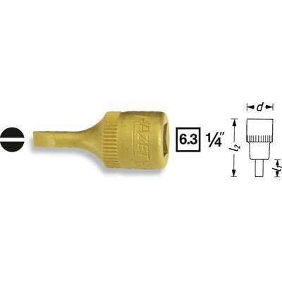 Egyeneshornyú csavarhúzófej 0,8 x 4 mm, 6,3 mm (1/4), Hazet 8503-0.8X4