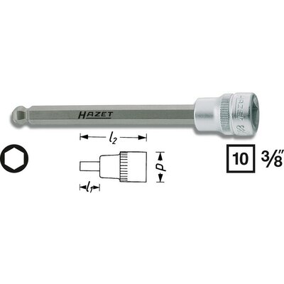 Belső hatlapú csavarhúzó betét 10 mm (3/8“)Kulcstávolság 10 mm Meghajtás (szerszám) 10 mm (3/8&quot )Hazet 8801KK-10