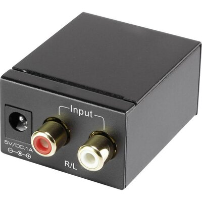 A/D konverter, analóg/digitális audio átalakító 2 x RCA/1 x Toslink, SPDIF, vagy koax kimenetre Speaka Professional