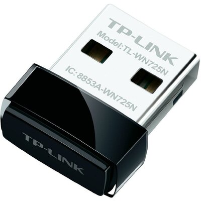 WLAN stick USB 2.0 150 MBit/s, 2.4 GHz, TP-LINK TL-WN725N, WLAN-N USB adapter, Nano TP-LINK WN725N