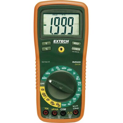 Digitális multiméter, mérőműszer, hőmérséklet mérő funkcióval 20A AC/DC Extech EX410