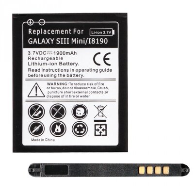 Utángyártott akkumulátor 1900 mAh Li-ion (EB-F1M7FLU kompatibilis) - Samsung Galaxy S3 mini (GT-I8190), Samsung Galaxy S3 mini VE (GT-I8200)