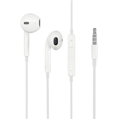 Apple MD827ZM/B / MNHF2ZM/A Fülhallgató SZTEREO (3.5mm jack, mikrofon, felvevő gomb, hangerőszabályzó) FEHÉR