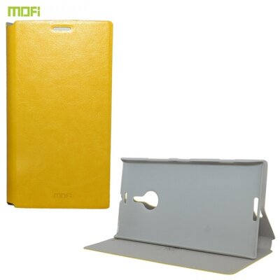 Mofi MOFI RUI Telefontok álló, bőr (FLIP, oldalra nyíló, asztali tartó funkció) Sárga [Nokia Lumia 1520]