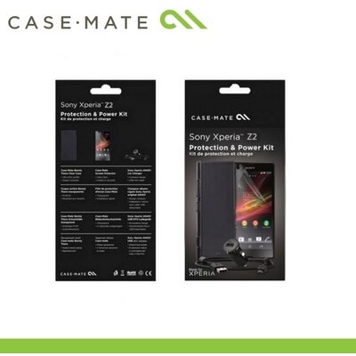 Case-mate FT104322 CASE-MATE kezdőcsomag (műanyag Telefon védőtok hátlap BARELY THERE FEKETE, Kijelzővédő fólia, USB adapter és kábel) [Sony Xperia Z2 (D6503)]
