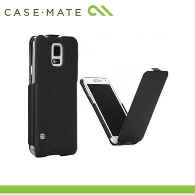 Case-mate CM031055 CASE-MATE telefontok álló (flip, textilminta) SLIM flip - Fekete [Samsung Galaxy S5 (SM-G900)]