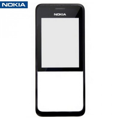 Készülék előlap (plexi ablak, 1SIM kártyás változathoz) FEKETE [Nokia 301]