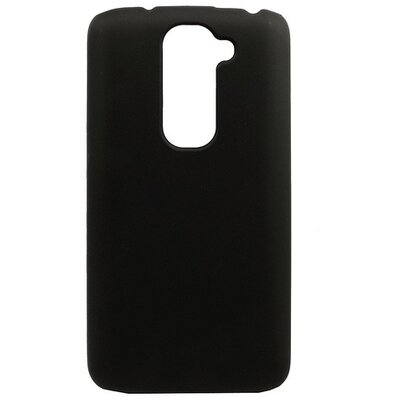 Műanyag hátlapvédő telefontok gumírozott Fekete [LG G2 mini (D620)]