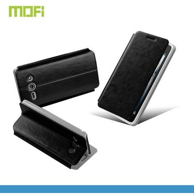 Mofi MOFI RUI Telefontok álló, bőr hatású (flip, oldalra nyíló, asztali tartó funkció) Fekete [Huawei Ascend Y530 (C8813)]