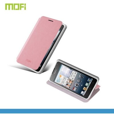 Mofi MOFI RUI Telefontok álló, bőr hatású (flip, oldalra nyíló, asztali tartó funkció) Rózsaszín [Huawei Ascend Y530 (C8813)]
