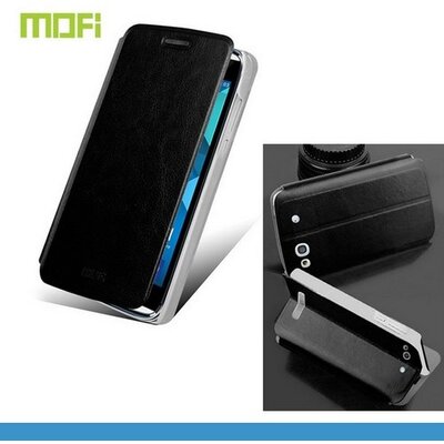 Mofi MOFI RUI Telefontok álló, bőr hatású (flip, oldalra nyíló, asztali tartó funkció) Fekete [Alcatel Idol Alpha (OT-6032X)]
