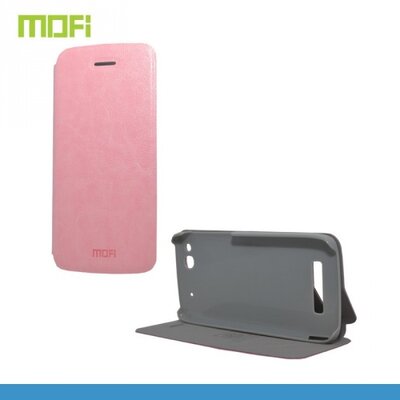 Mofi MOFI RUI Telefontok álló, bőr (FLIP, oldalra nyíló, asztali tartó funkció) Rózsaszín [Alcatel Idol Alpha (OT-6032X)]