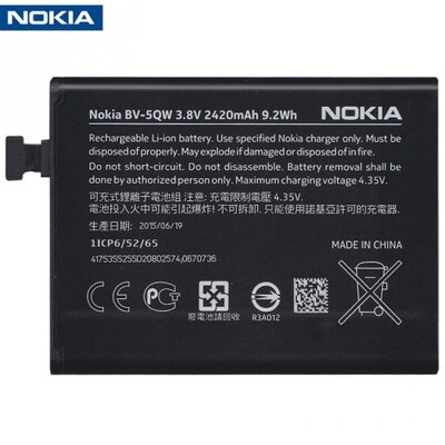 Nokia BV-5QW / 0670736 gyári akkumulátor 2420 mAh Li-ion - Nokia Lumia 929, Lumia 930