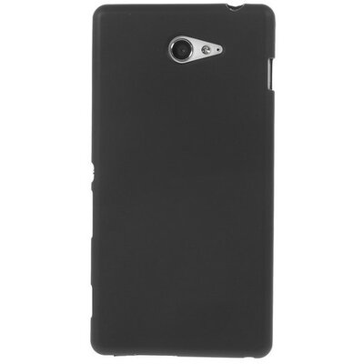Hátlapvédő telefontok gumi / szilikon Fekete [Sony Xperia M2 (D2303)]
