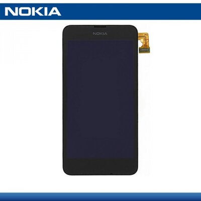 Nokia 00812Q0 LCD kijelző komplett panel (kerettel, érintőpanellel) FEKETE [Nokia Lumia 630, Nokia Lumia 635]