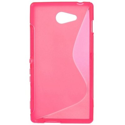 Hátlapvédő telefontok gumi / szilikon (S-line) Rózsaszín [Sony Xperia M2 (D2303)]