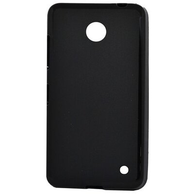 Hátlapvédő telefontok gumi / szilikon Fényes Fekete [Nokia Lumia 630, Lumia 635]