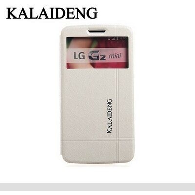 Kalaideng ICELAND II. Telefontok álló, bőr hatású (flip, oldalra nyíló, asztali tartó funkció, QuickWindow) Fehér [LG G2 mini (D620)]
