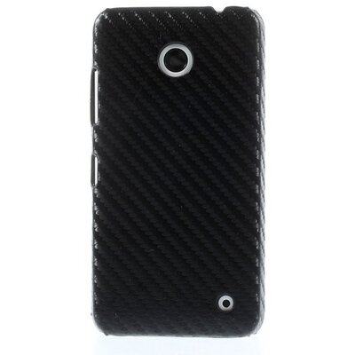 Műanyag hátlapvédő telefontok (karbon minta) Fekete [Nokia Lumia 630, Lumia 635]