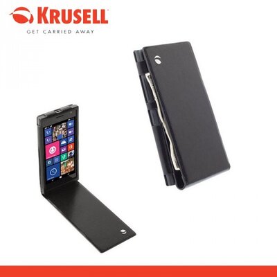 Krusell 76030 KRUSELL WalletCase KALMAR telefontok álló, bőr (flip, bankkártya tartó) Fekete [Nokia Lumia 730, Lumia 735]