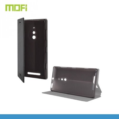 Mofi MOFI RUI Telefontok álló, bőr (FLIP, oldalra nyíló, asztali tartó funkció) fekete [Nokia Lumia 830]