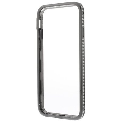 SHENGO műanyag hátlapvédő telefontok (BUMPER, 2 részes, strasszkő) Fekete [Apple iPhone 6 4.7", iPhone 6S 4.7"]