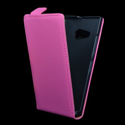 Telefontok álló, bőr hatású (flip, lefelé nyíló) Rózsaszín [Nokia Lumia 730, Nokia Lumia 735]