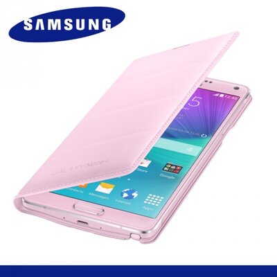 Samsung EF-WN910BPEG Telefontok álló, bőr (FLIP, akkufedél, oldalra nyíló, bankkártya tartó, NFC) Rózsaszín [Samsung Galaxy Note 4. (SM-N910C)]