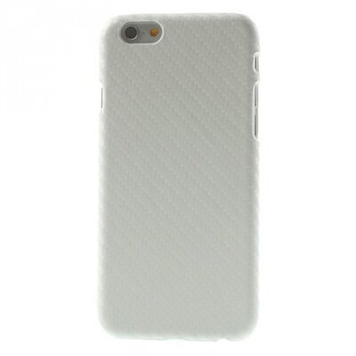 Műanyag hátlapvédő telefontok (karbon minta) Fehér [Apple iPhone 6 4.7, Apple iPhone 6S 4.7]