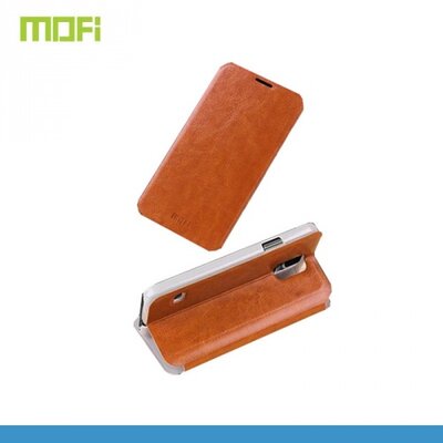 Mofi MOFI RUI Telefontok álló, bőr hatású (flip, oldalra nyíló, asztali tartó funkció) Barna [Samsung Galaxy S5 mini (SM-G800)]