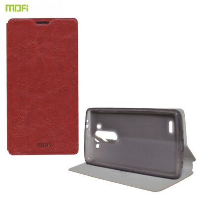 Mofi MOFI RUI Telefontok álló, bőr (flip, oldalra nyíló, asztali tartó funkció) Barna [LG G3 S (D722)]