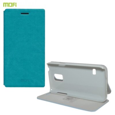 Mofi MOFI RUI Telefontok álló, bőr (flip, oldalra nyíló, asztali tartó funkció) Világoskék [Samsung Galaxy S5 mini (SM-G800)]