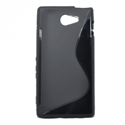 Hátlapvédő telefontok gumi / szilikon (S-line) Fekete [Sony Xperia M2 Aqua (D2403)]